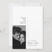 Editoriële Luxe Foto Bruiloft Bewaar de Datum Save The Date (Voorkant)