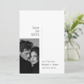 Editoriële Luxe Foto Bruiloft Bewaar de Datum Save The Date (Staand voorkant)