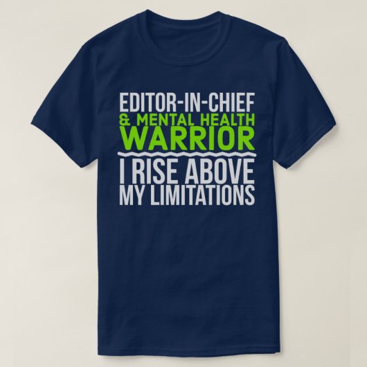 Editorinchief amp Mental Health Warrior I Rise Abo T-shirt (Design voorkant)