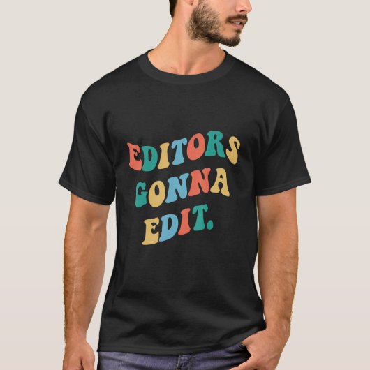 Editors gaan Retro Groovy Writers Author Boo bewer T-shirt (Voorkant)