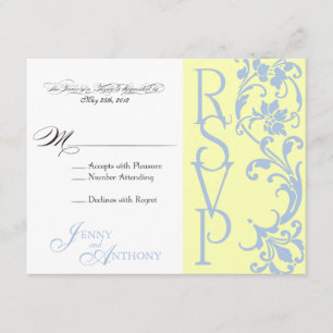 eDIY Elegant Simple RSVP Butterroom en Sky Blue