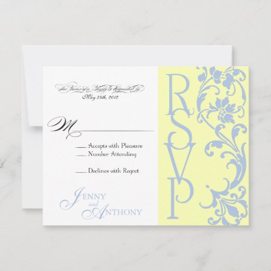 eDIY Elegant Simple RSVP Butterroom en Sky Blue (Voorkant)