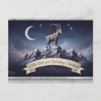 Edle Sternzeichen-Postkarte Steinbock – Alles Gute Briefkaart