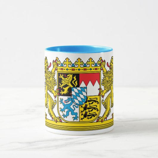 edle Tasse mit bayerischem Staatswappen Mok (Midden)