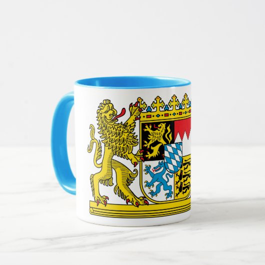 edle Tasse mit bayerischem Staatswappen Mok (Voorkant links)