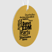 EDM Dance Party Word Cloud Ornament (voorkant)