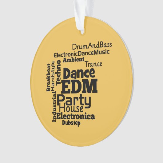 EDM Dance Party Word Cloud Ornament (voorkant)