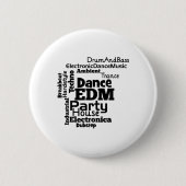 EDM Dance Party Word Cloud Ronde Button 5,7 Cm (Voorkant)