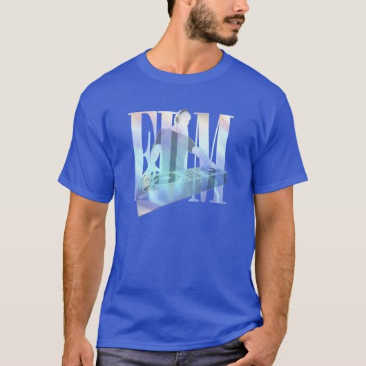 EDM DJ ELEKTRISCH BLAUW T-SHIRT (Voorkant)