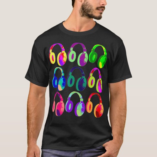 EDM DJ Headphone Dance Rave Muziekfestival T-shirt (Voorkant)