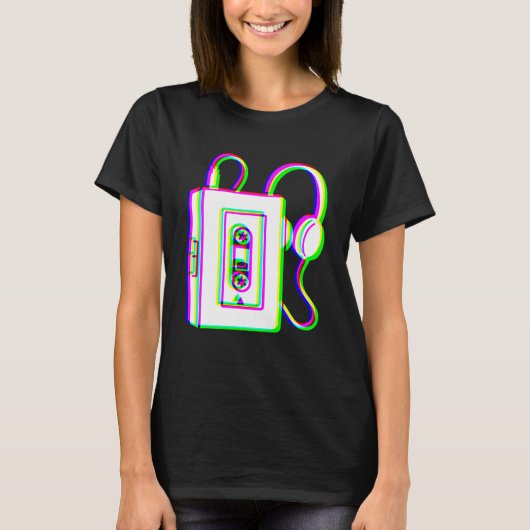 Edm driekleur - Walkman - Glitch - Rave Stijl Over T-shirt (Voorkant)