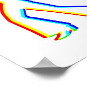 Edm Driekleurig - 70 Vrouwelijke Danser - Glitch - Poster (Hoek)