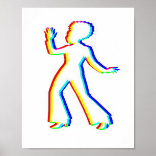 Edm Driekleurig - 70 Vrouwelijke Danser - Glitch - Poster
