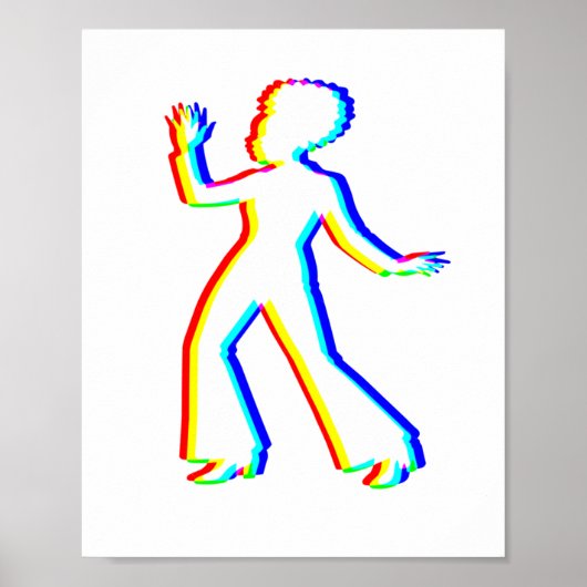 Edm Driekleurig - 70 Vrouwelijke Danser - Glitch - Poster (Voorkant)