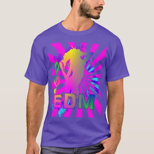 EDM Electronic Dance Music Colorful Graphic T-shirt (Voorkant)