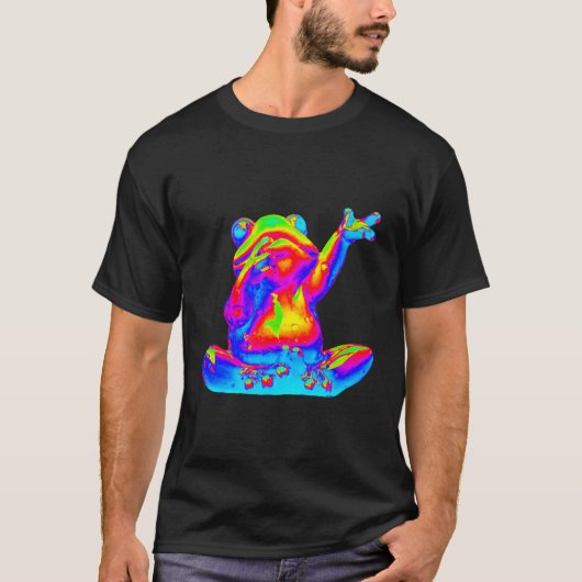 EDM Electronic Dance Techno Frog Rave T-shirt (Voorkant)