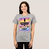 EDM-feest Skull-badge met aangepaste tekst Tri-Blend Shirt (Voorkant volledig)