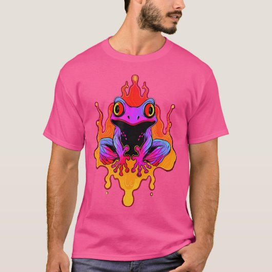 EDM Fire Frog Drum en Bass Rave T-shirt (Voorkant)