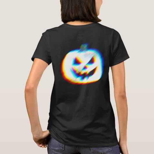 EDM Glitchy White Pumpkin Front & Back T-shirt (Achterkant)