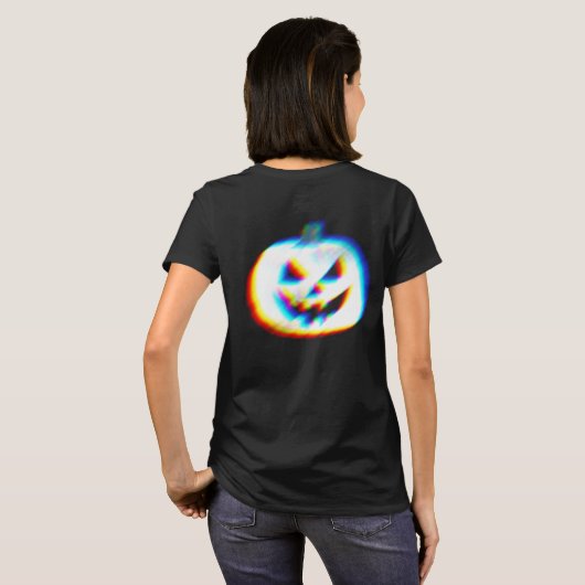 EDM Glitchy White Pumpkin Front & Back T-shirt (Achterkant volledig)
