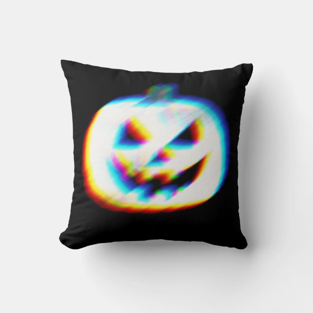 EDM Glitchy White Pumpkin Kussen (Voorkant)