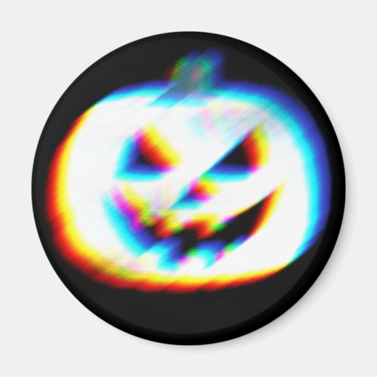 EDM Glitchy White Pumpkin Magneet (Voorkant)
