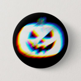 EDM Glitchy White Pumpkin Ronde Button 5,7 Cm