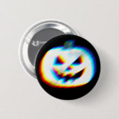 EDM Glitchy White Pumpkin Ronde Button 5,7 Cm (Voorkant /achterkant)