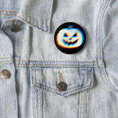 EDM Glitchy White Pumpkin Ronde Button 5,7 Cm (In situ)
