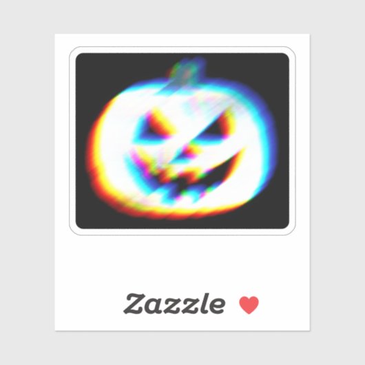 EDM Glitchy White Pumpkin Sticker (Vel)