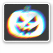 EDM Glitchy White Pumpkin Sticker (Voorkant)