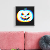 EDM Glitchy Witte Pompoen Canvas Afdruk (Insitu (Woonkamer))