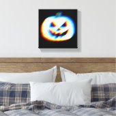 EDM Glitchy Witte Pompoen Canvas Afdruk (Insitu (Slaapkamer))