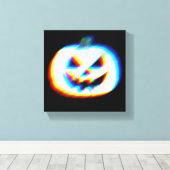EDM Glitchy Witte Pompoen Canvas Afdruk (Insitu (Houten vloer))