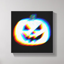 EDM Glitchy Witte Pompoen Canvas Afdruk