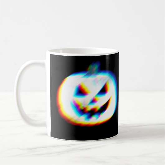 EDM Glitchy Witte Pompoen Koffiemok (Links)