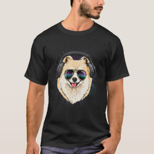 EDM House Music DJ Pomeranian Dog Music Art T-shirt