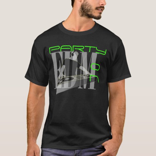 EDM NEON GROENE PARTY AAN T-SHIRT (Voorkant)