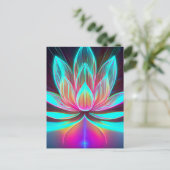 EDM Neon Laser Lights Lotus Flower Awakening Briefkaart (Staand voorkant)