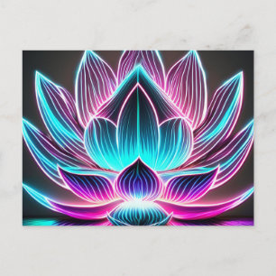 EDM Neon Laser Lights Lotus Flower Enlightenment Briefkaart