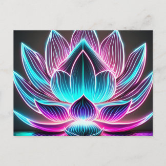 EDM Neon Laser Lights Lotus Flower Enlightenment Briefkaart