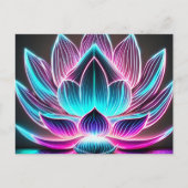 EDM Neon Laser Lights Lotus Flower Enlightenment Briefkaart (Voorkant)