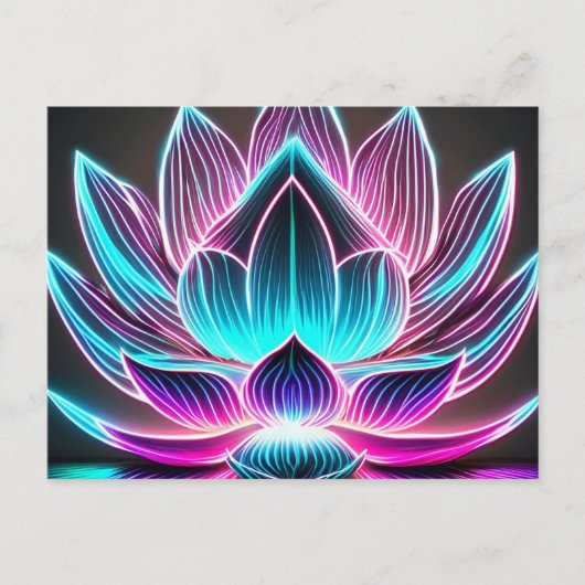 EDM Neon Laser Lights Lotus Flower Enlightenment Briefkaart (Voorkant)