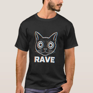 EDM Rave Cat Trippy Techno DJ Halloween Trance Rav T-shirt