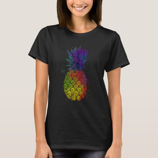 Edm Rave Festival Trippy Neon Pineapple Tropical F T-shirt (Voorkant)