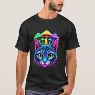EDM Rave Trippy Kat Paddestoel Psychedelische Fest T-shirt