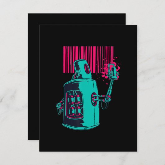 EDM Techno Grafi Robot Dance Rave Music Funny Gift Aankondiging (Voorkant / Achterkant)