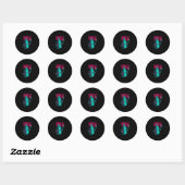 EDM Techno Grafi Robot Dance Rave Music Funny Gift Ronde Sticker (Vel)