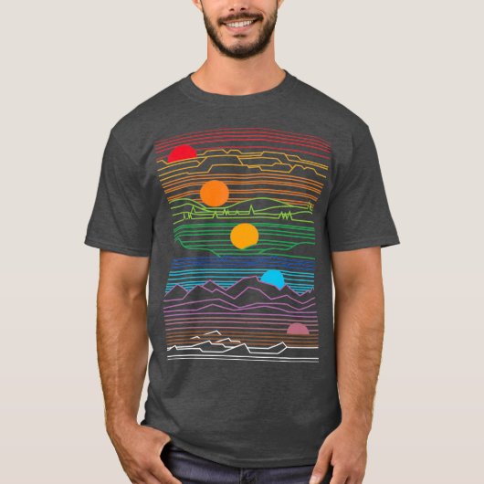 EDM Techno Sun Moon Design Dance Rave Music T-shirt (Voorkant)