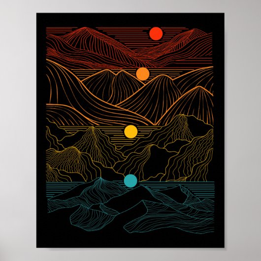 Edm Techno Sun Moon Music Festival Party Dancing D Poster (Voorkant)